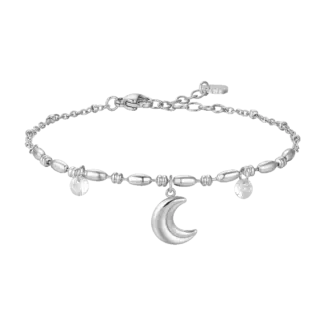 BRACCIALE DONNA IN ACCIAIO CON LUNA E ZIRCONI BIANCHI