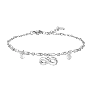 BRACCIALE DONNA IN ACCIAIO CON INFINITO E ZIRCONI BIANCHI