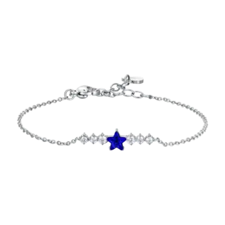 BRACCIALE DONNA IN ACCIAIO CON STELLA BLU E CRISTALLI BIANCHI