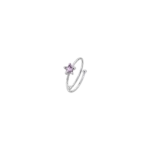ANELLO BAMBINA IN ACCIAIO CON STELLA ZIRCONE VIOLA