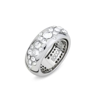 Anello rodiato cerchio piccolo con cristalli colorati