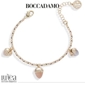 Bracciale con cristalli color corniola, agata grigia gatteggiante, pietra di luna e zirconi