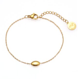 Bracciale placcato oro giallo con chicco di riso