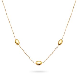 Collana placcata oro giallo con 3 chicchi di riso