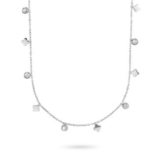 Collana con fiori e cristalli