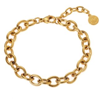 Bracciale placcato oro giallo a catena rolò