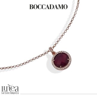 Collana con cristallo rosso tormalina