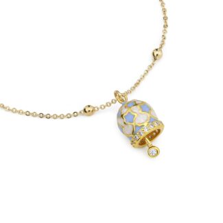 Bracciale placcata oro giallo con campanella portafortuna