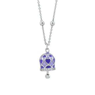 Collana con campanella portafortuna viola