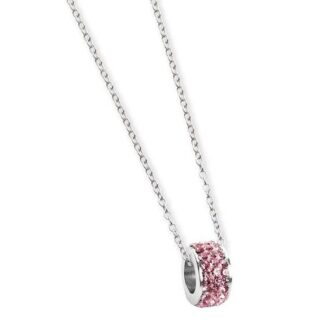 Collana con passante in strass rosa