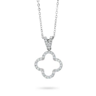 Collana girocollo con quadrifoglio di zirconi