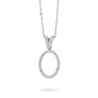 Collana girocollo con ovale di zirconi