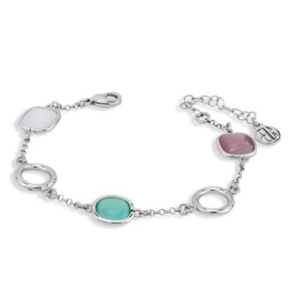 Bracciale con cristalli white, azzurro lattiginoso e ametista viola