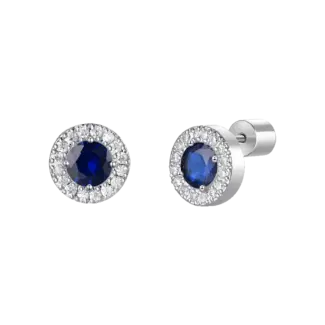 ORECCHINI DONNA IN ACCIAIO CON ELEMENTI CON ZIRCONI BLU E BIANCHI