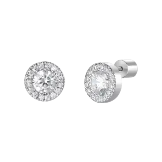 ORECCHINI DONNA IN ACCIAIO CON ELEMENTI CON ZIRCONI BIANCHI