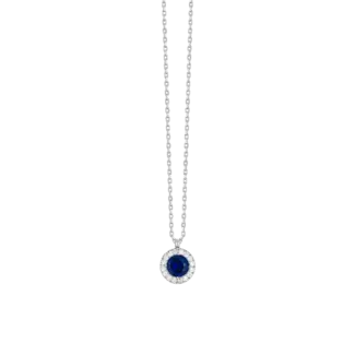 COLLANA DONNA IN ACCIAIO CON ELEMENTO CON ZIRCONI BLU E BIANCHI