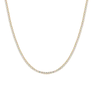 COLLANA TENNIS DONNA IN ACCIAIO CON ZIRCONI BIANCHI COLORE ORO