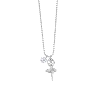COLLANA DONNA IN ACCIAIO CON BALLERINA E ZIRCONE BIANCO