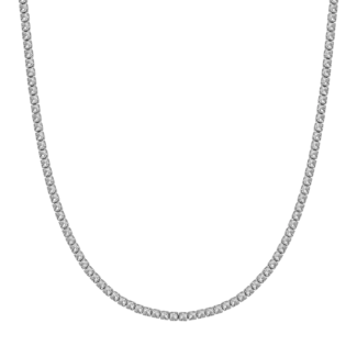 COLLANA TENNIS DONNA IN ACCIAIO CON CRISTALLI BIANCHI DA 4 MM