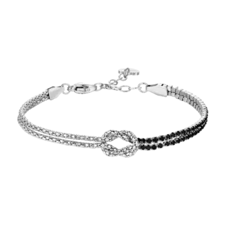 BRACCIALE DONNA IN ACCIAIO CON NODO E ZIRCONI NERI