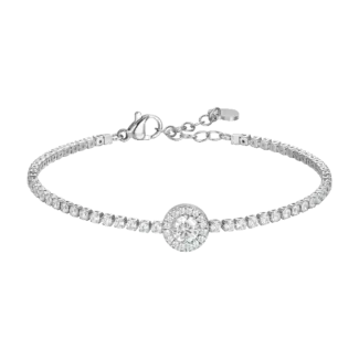 BRACCIALE TENNIS DONNA IN ACCIAIO CON ELEMENTO CON ZIRCONI BIANCHI