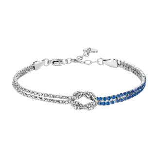 BRACCIALE DONNA IN ACCIAIO CON NODO E ZIRCONI BLU
