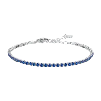 BRACCIALE TENNIS DONNA IN ACCIAIO CON ZIRCONI BLU