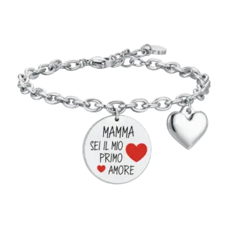 BRACCIALE DONNA IN ACCIAIO MAMMA SEI IL MIO PRIMO AMORE