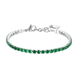 BRACCIALE TENNIS DONNA CRISTALLI VERDI