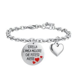 BRACCIALE DONNA IN ACCIAIO SORELLA L'AMICA MIGLIORE CHE POTESSI AVERE