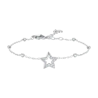 BRACCIALE DONNA IN ACCIAIO CON STELLA E PUNTI LUCE DI ZIRCONE BIANCO