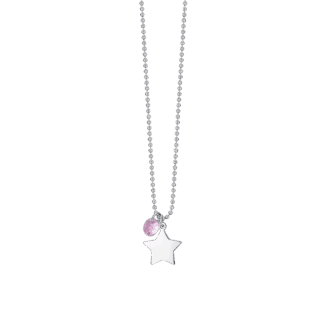 COLLANA DONNA IN ACCIAIO CON STELLA E ZIRCONE ROSA