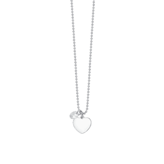 COLLANA DONNA IN ACCIAIO CON CUORE E ZIRCONE BIANCO