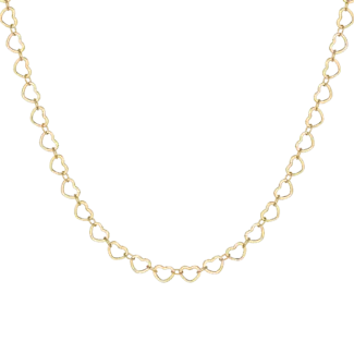 COLLANA DONNA IN ACCIAIO IP GOLD CON CUORI