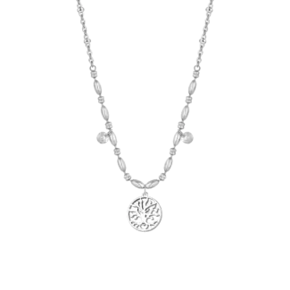 COLLANA DONNA IN ACCIAIO CON ALBERO DELLA VITA E ZIRCONI BIANCHI