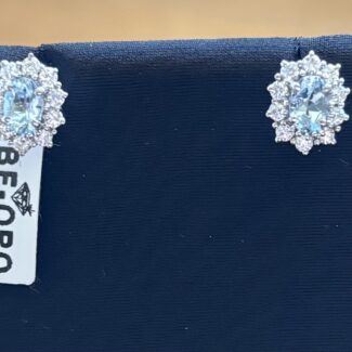 Orecchini acquamarina e diamanti