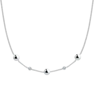 COLLANA DONNA IN ACCIAIO CON ELEMENTI IN ACCIAIO E CRISTALLI BIANCHI