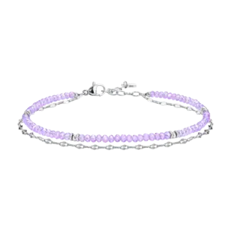 CAVIGLIERA DONNA IN ACCIAIO CON CRISTALLI VIOLA