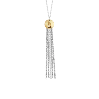 COLLANA DONNA IN ACCIAIO CON ELEMENTO IN ACCIAIO IP GOLD E CRISTALLI BIANCHI