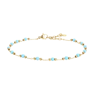 CAVIGLIERA DONNA IN ACCIAIO IP GOLD CON PIETRE TURCHESI