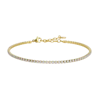 CAVIGLIERA DONNA IN ACCIAIO IP GOLD CON ZIRCONI BIANCHI