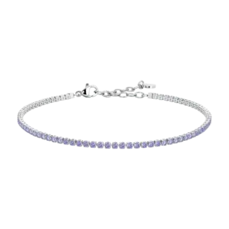 CAVIGLIERA DONNA IN ACCIAIO CON ZIRCONI VIOLA