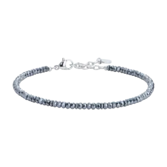 BRACCIALE UOMO IN ACCIAIO CON EMATITE NERA