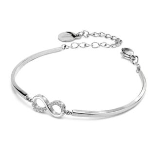 Bracciale semirigido con simbolo infinito di zirconi