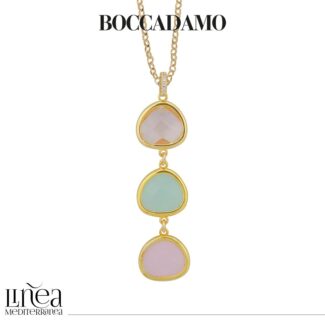 Collana con pendente di cristalli color bianco milk, acqua milk e viola1