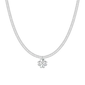 COLLANA DONNA IN ACCIAIO CON QUADRIFOGLIO