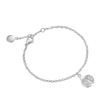 BRACCIALE DONNA IN ACCIAIO CON COCCINELLA E CRISTALLI BIANCHI