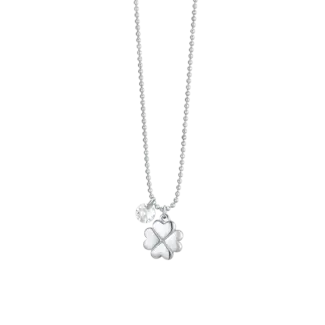 COLLANA DONNA IN ACCIAIO QUADRIFOGLIO E ZIRCONE