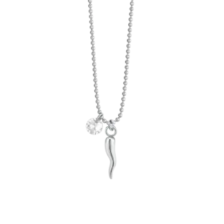 COLLANA DONNA IN ACCIAIO CORNO E ZIRCONE