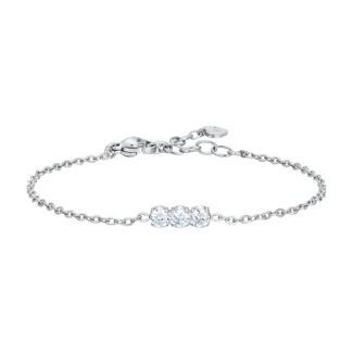 BRACCIALE DONNA IN ACCIAIO CON CRISTALLI BIANCHI